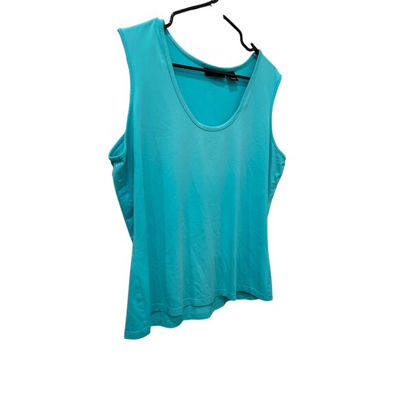 Bay Studio Plus Womens Teal Sleeveless Stretch Tank Top Sz 1X - Picture 3 of 7